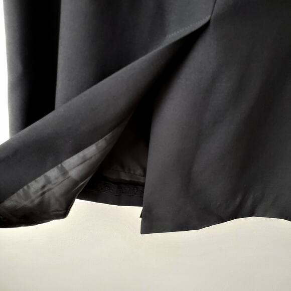 90s Y2K J Crew Black Italian Wool Tuxedo Midi Skirt M Cocktail Elegant Career - Picture 8 of 13
